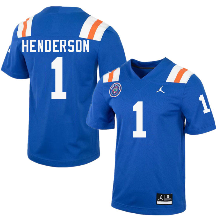 C.J. Henderson Florida Jersey,Florida Gators #1 C.J. Henderson Jersey Youth Uniforms-Throwback Royal